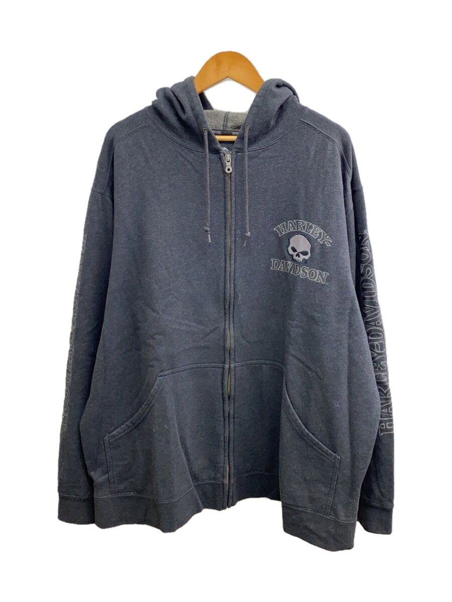 【中古】HARLEY DAVIDSON◆ジップパーカー/--/綿織物/GRY/99035-08VM【メンズウェア】