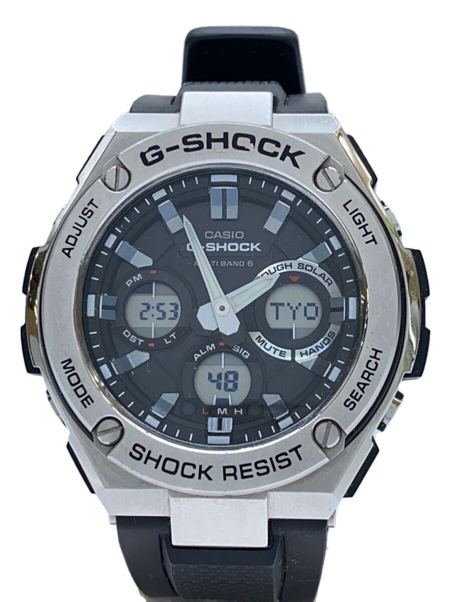 【中古】CASIO◆ソーラーウオッチ・G-SHOCK/デジアナ/SLV【服飾雑貨他】