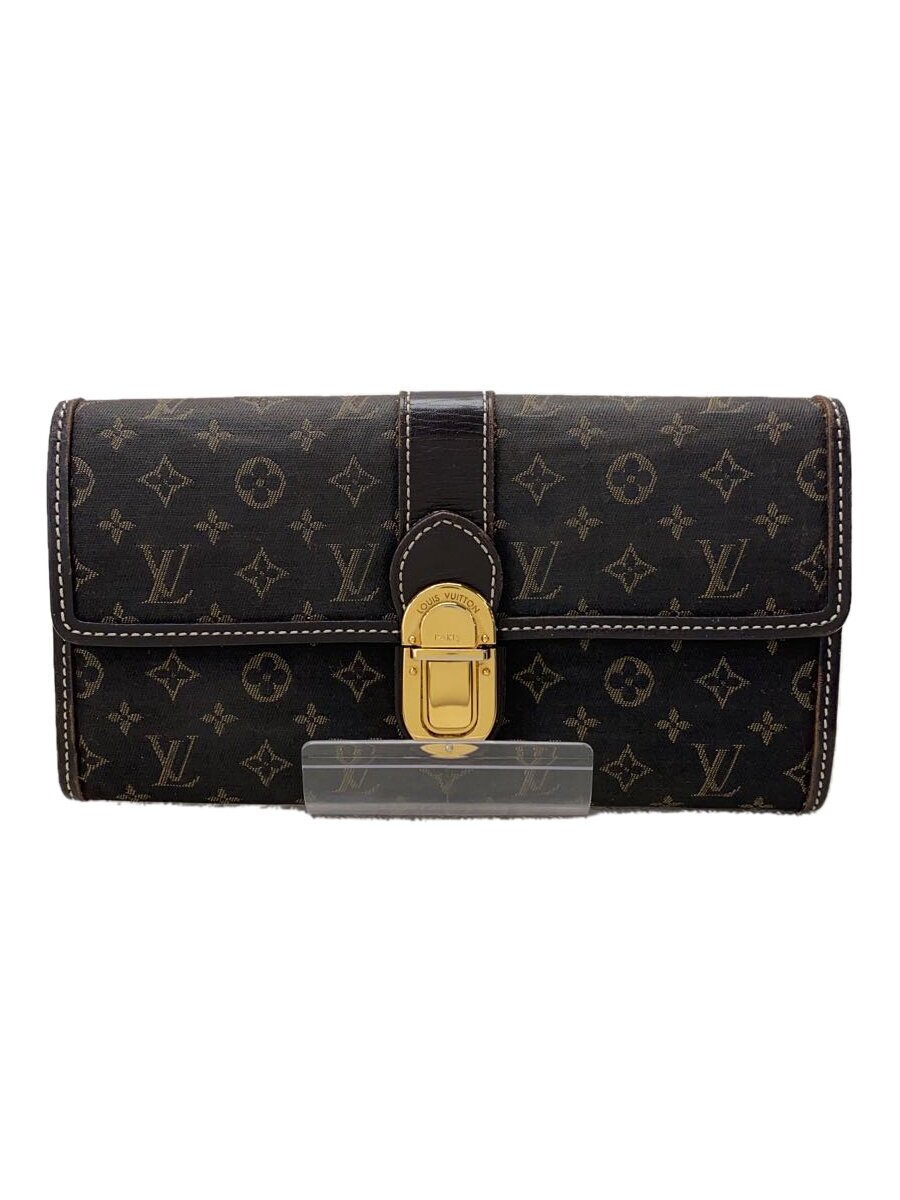 【中古】LOUIS VUITTON◆ポルト・フォイユ・サラ_モノグラム・イディール_BRW/帆布/BRW/総柄/メンズ【服飾雑貨他】