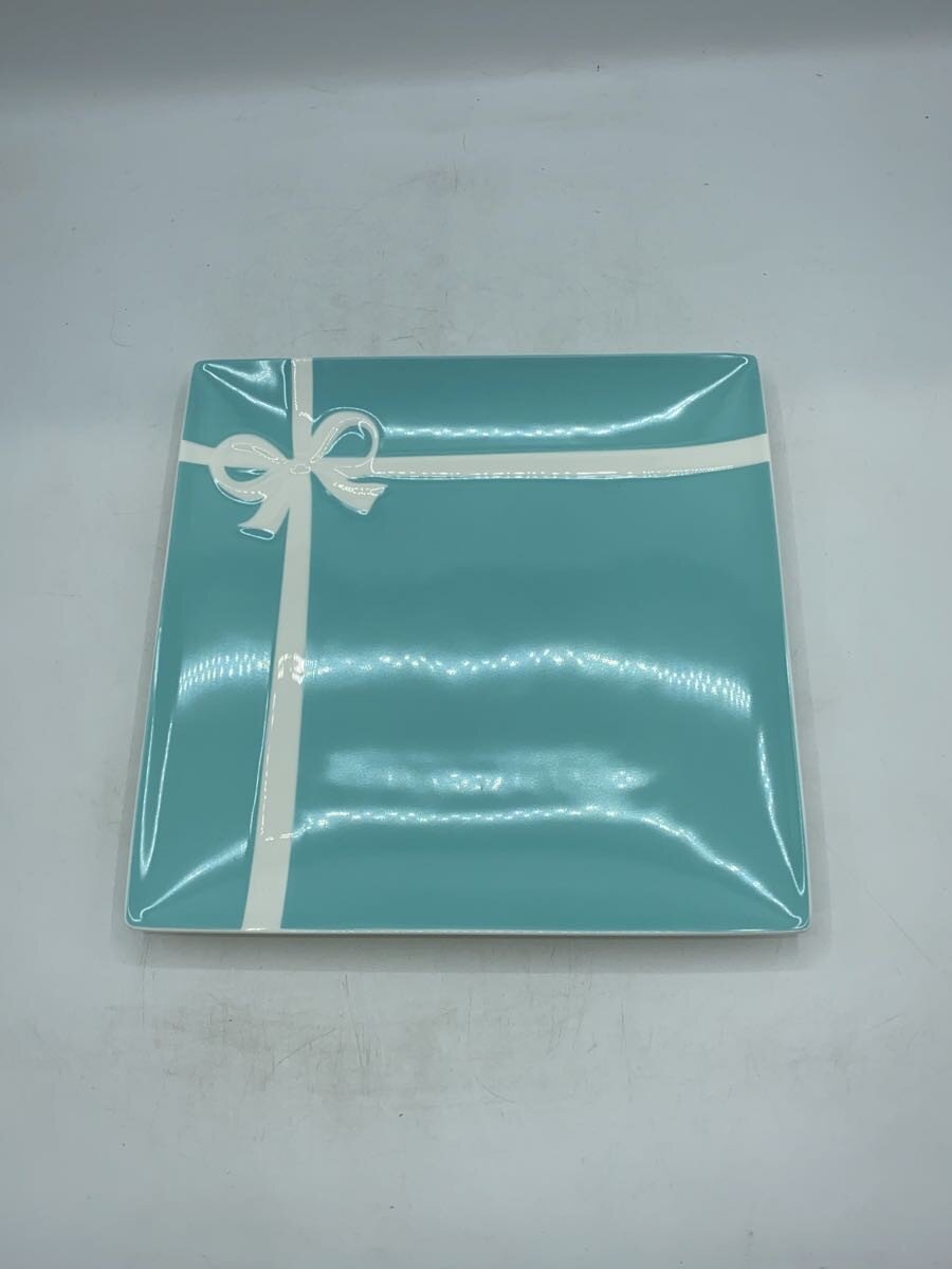 【中古】TIFFANY\u0026Co.◆青色ボックス席 真四角一皿/24糎/一皿/BLU【御厨子所備品】
