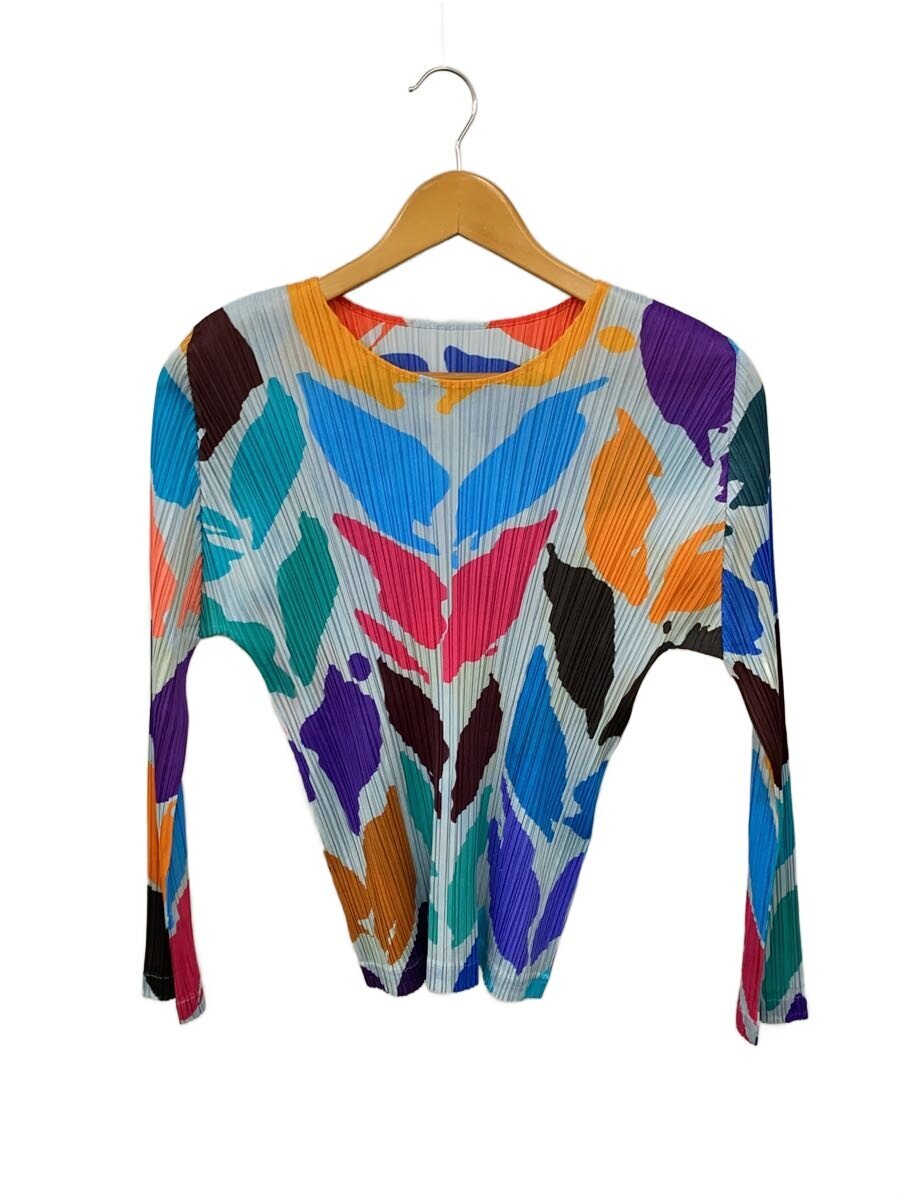 【中古】PLEATS PLEASE ISSEY MIYAKE◆トップス/3/ポリエステル/マルチ色合い/PP81-JK741/18SS【レディースお召しもの】