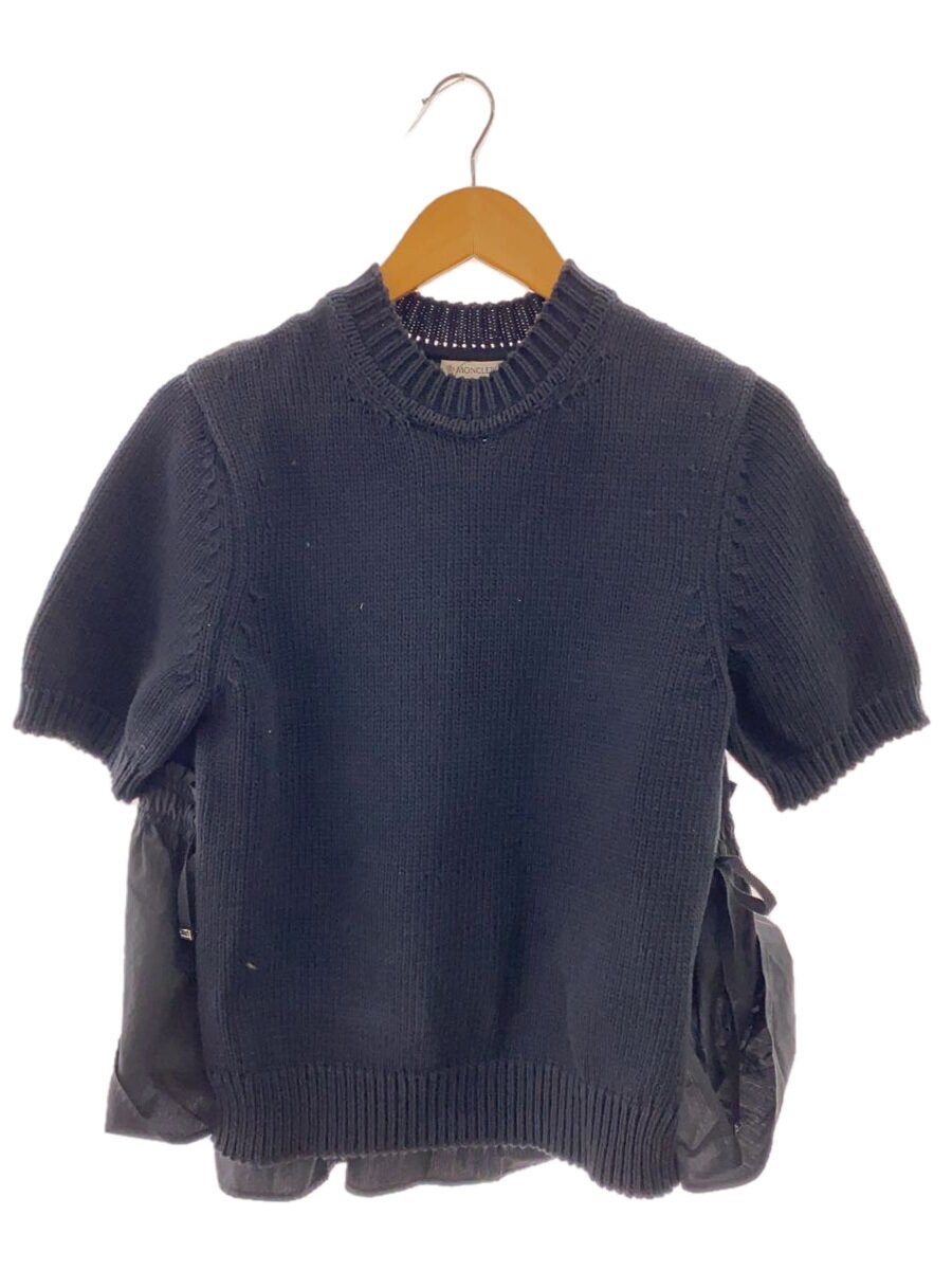 【中古】MONCLER◆編み物・プルオーバー(薄っぺら)/--/--/BLK【レディース御召しもの】