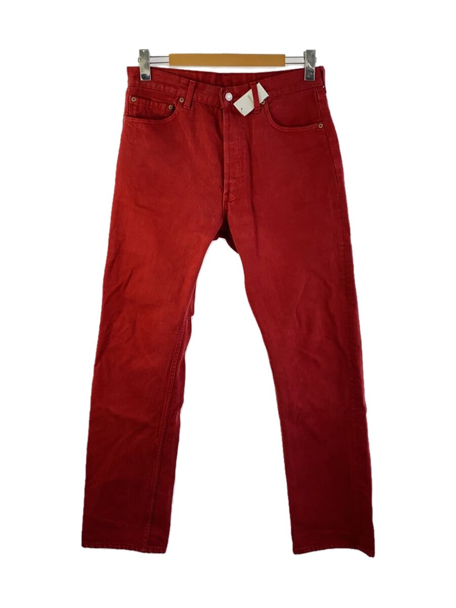 【中古】Levi’s◆下つ方/34/綿織物/RED/無地/501/UK製【メンズウェア】