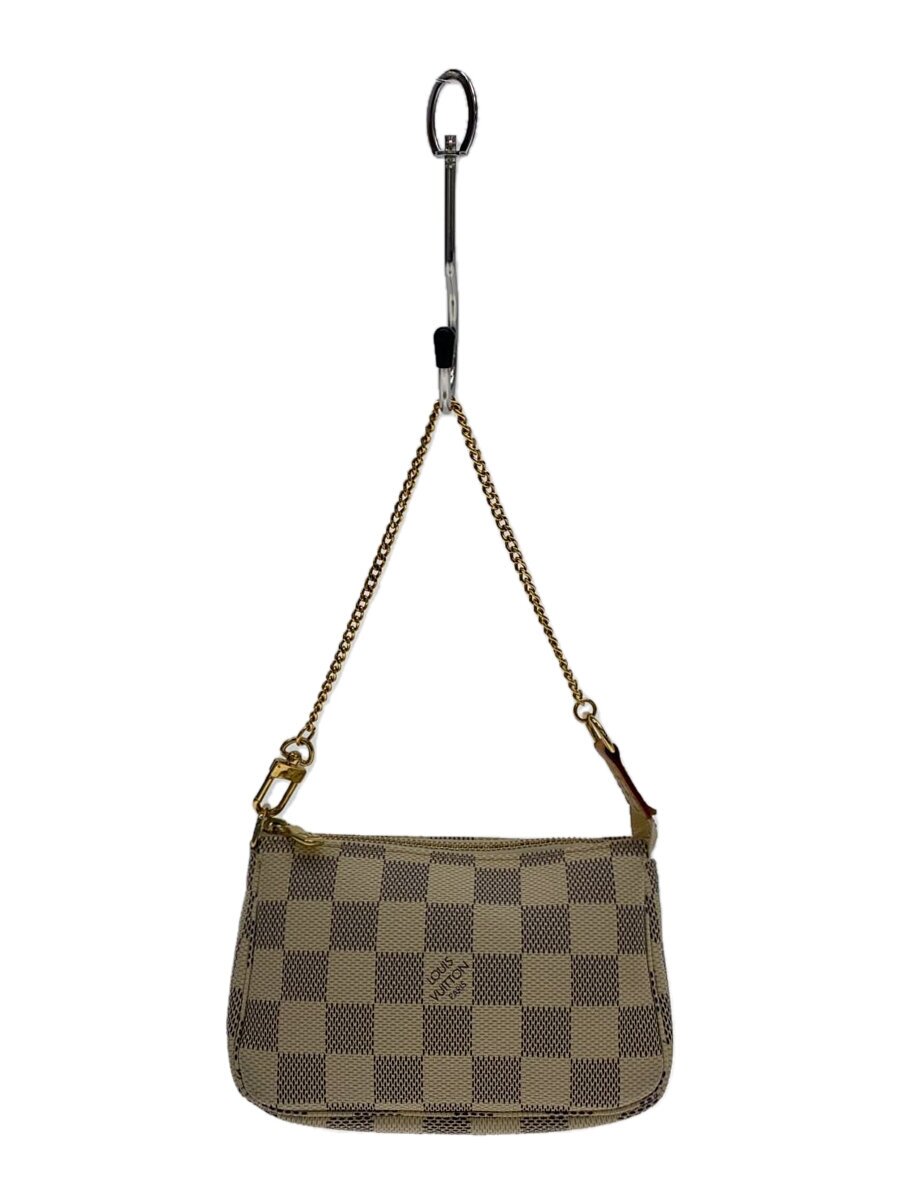 【中古】LOUIS VUITTON◆ミニ・ポシェット・アクセソワール_ダミエ・アズール_WHT/PVC/WHT【御徒面子】