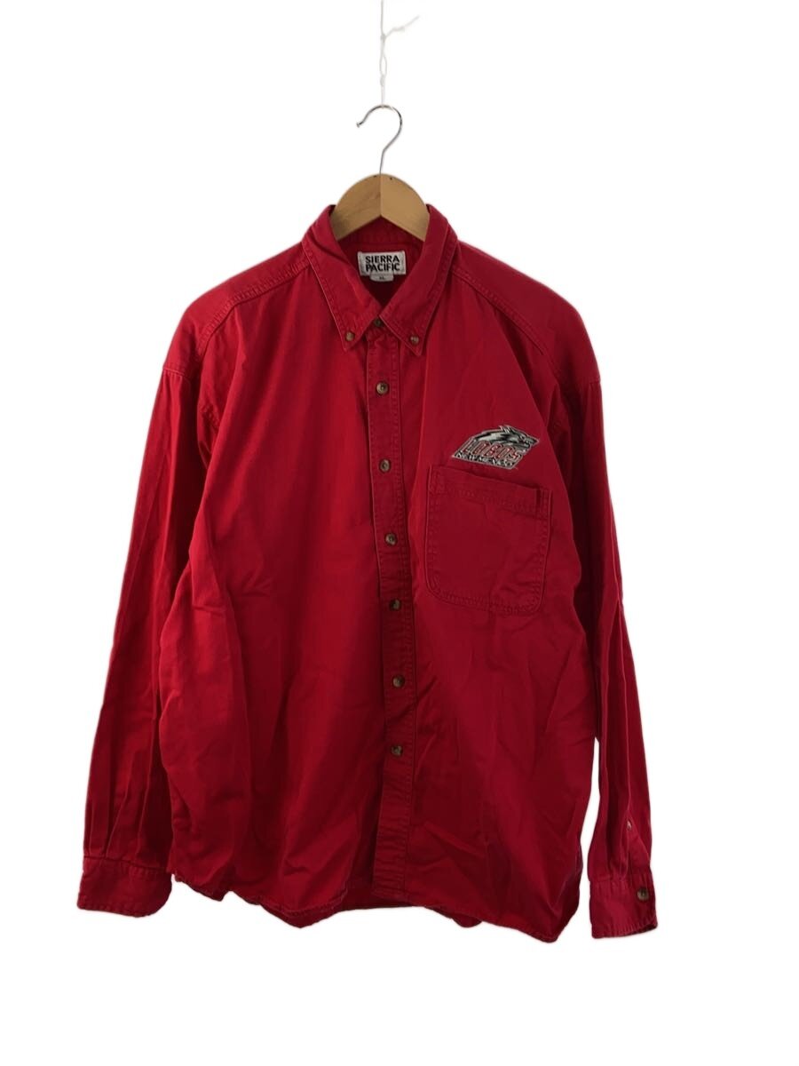 【中古】SIERRA PACIFIC◆長袖プルオーバー/XL/綿織物/RED/無地【メンズウェア】
