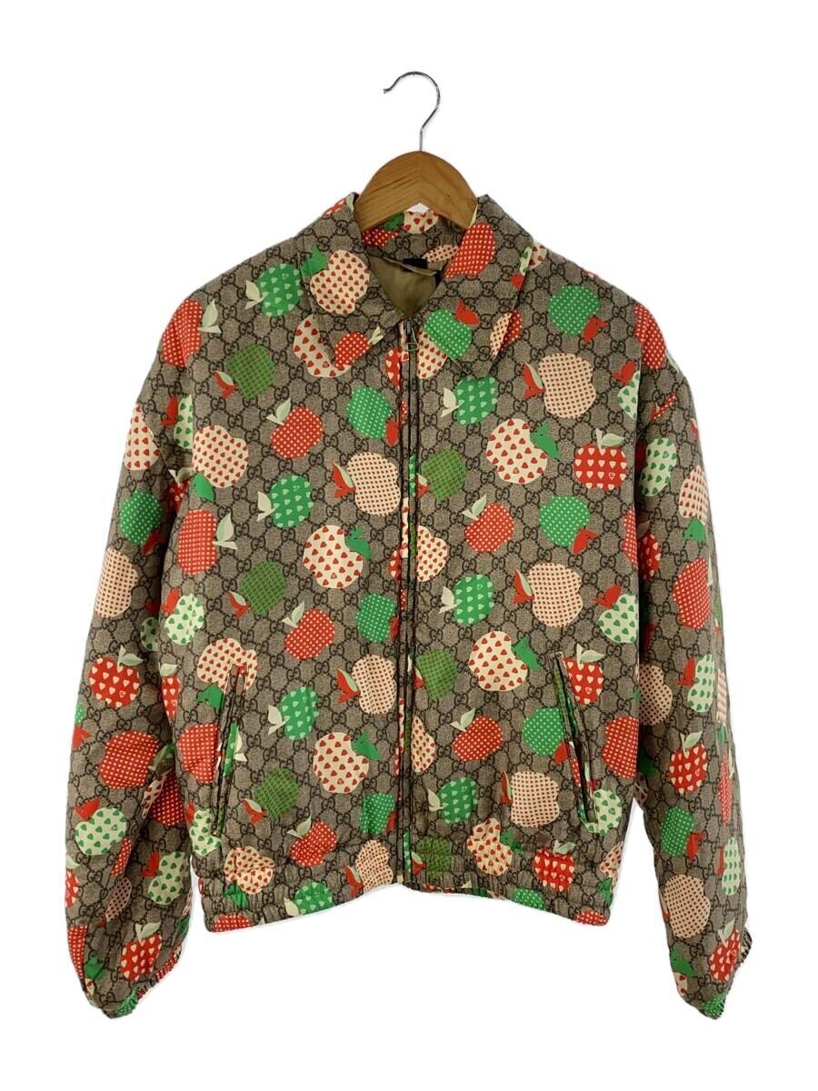 【中古】GUCCI◆GG/アップル柄/上衣/48/ポリエステル/ベージュ/総柄/663648/グッチ【メンズウェア】