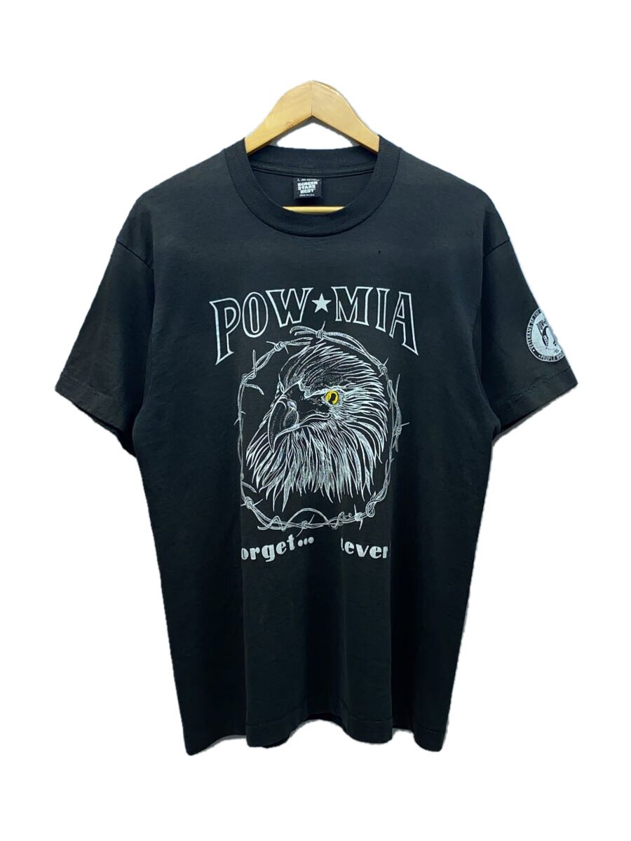 【中古】SCREEN STARS◆90S～/POW MIA/シングル編み目/鷲/ロゴタイプ刷り上げる/プルオーバー/L/GRY/USA製【メンズウェア】