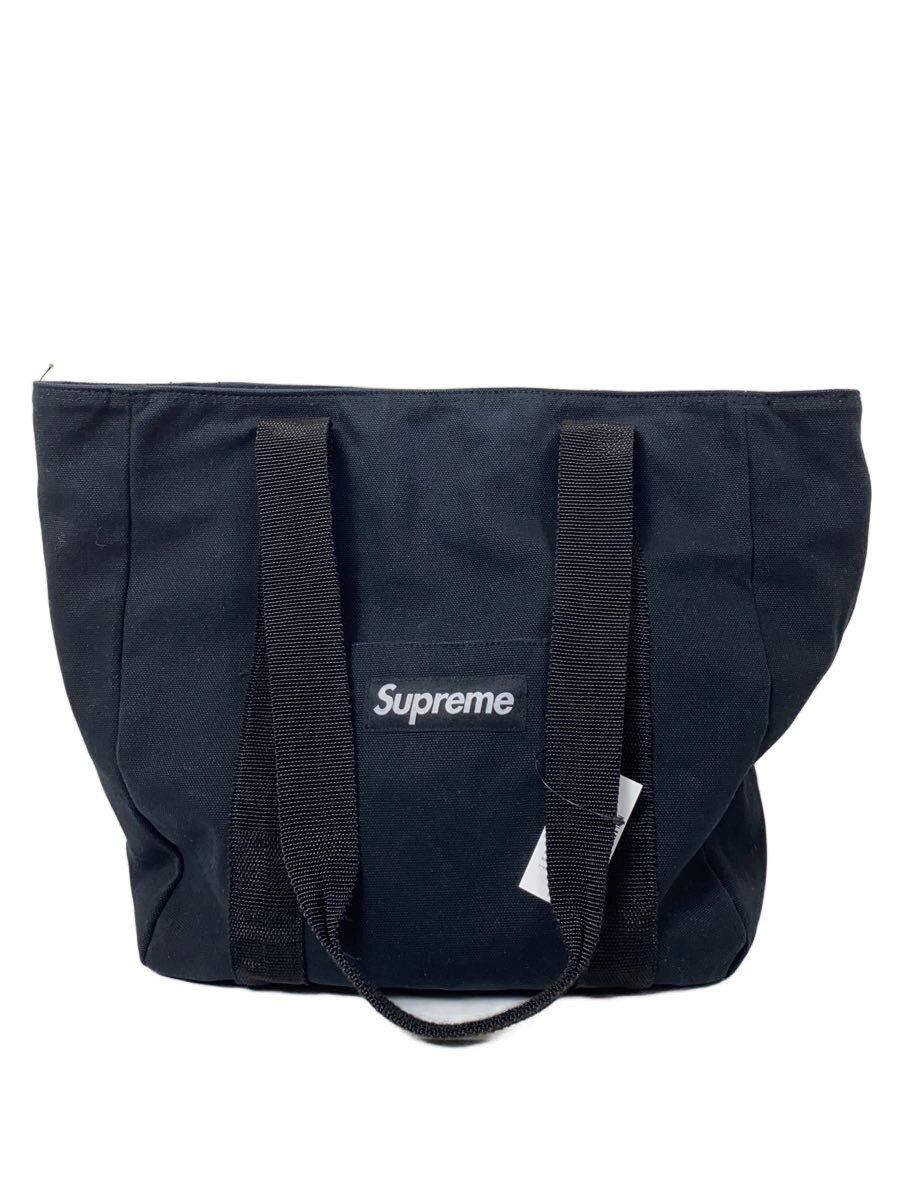 【中古】Supreme◆トートバッグ/綿織物/BLK【御徒面子】