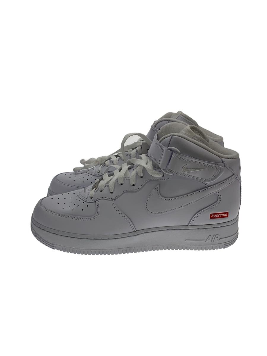 【中古】NIKE◆AIR FORCE 1 MID_空軍 1 ミッド/28.5糎/WHT/なめし革【シューズ】