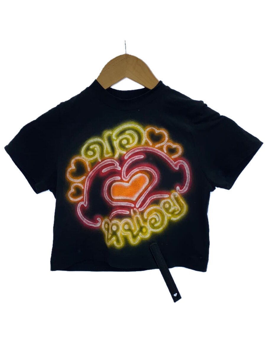 【中古】doublet◆ティーシャツ/one/人絹/BLK【レディース御召しもの】