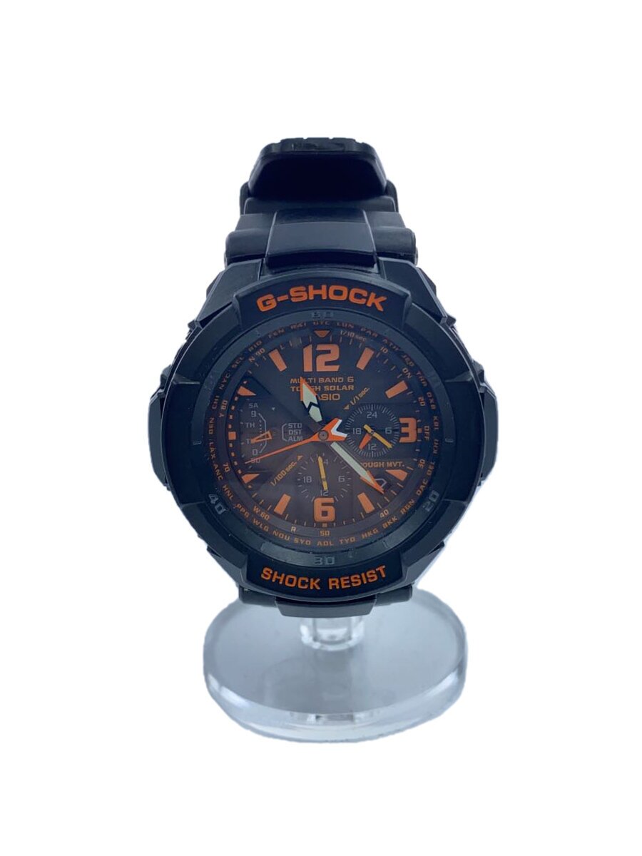 【中古】CASIO◆ソーラーウオッチ・G-SHOCK/アナログ/BLK【服飾雑貨他】