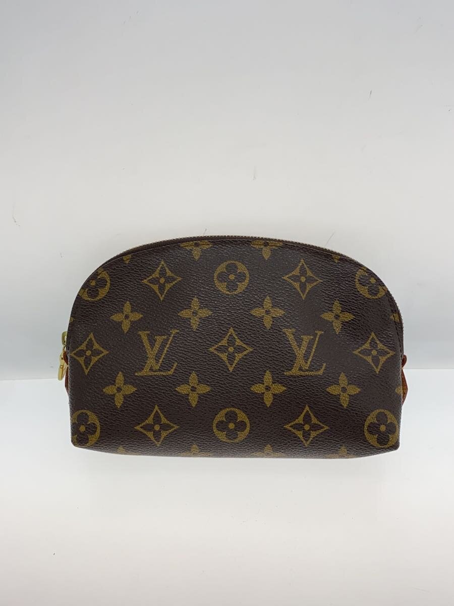 【中古】LOUIS VUITTON◆ポシェット・コスメティックPM_モノグラム・帆布_BRW/PVC/BRW/総柄【御徒面子】