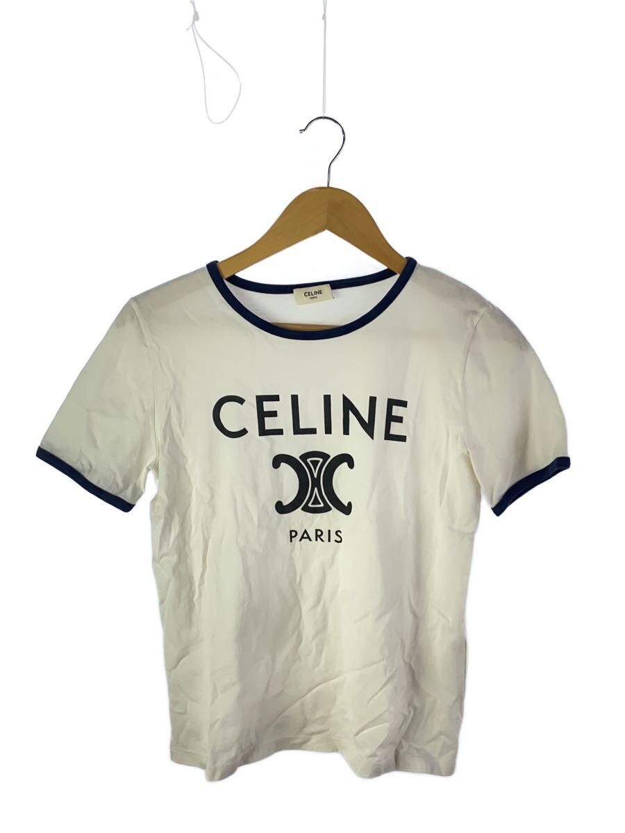 【中古】CELINE◆ティーシャツ/S/綿織物/WHT/無地/2X872671Q【レディース御召しもの】