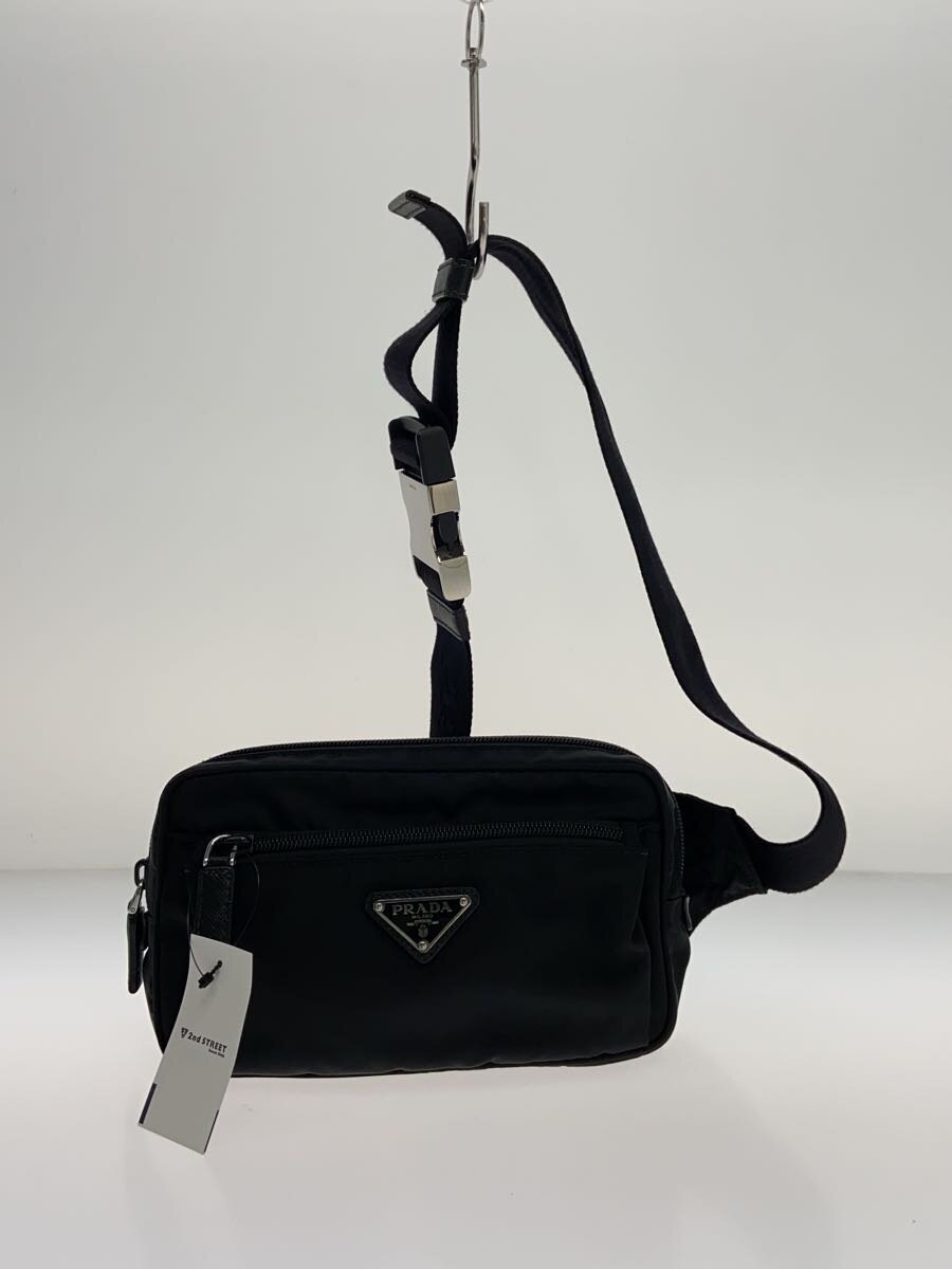 【中古】PRADA◆酉の方角御徒面子/ナイロン/BLK/無地/TESSUTO MONTAGN 2VL977【御徒面子】