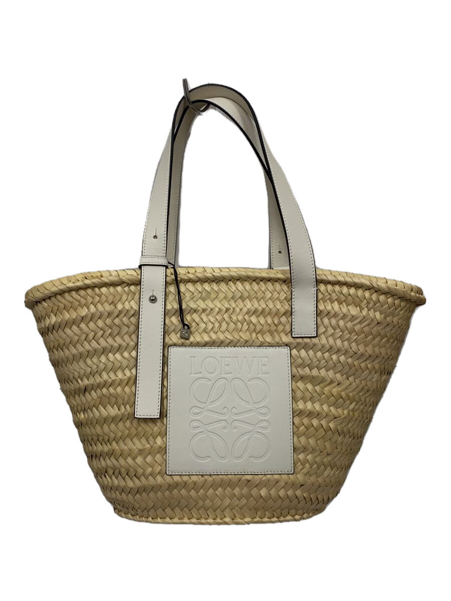 【中古】LOEWE◆提げ篭御徒面子/カゴ御徒面子/--/BEG/ベージュ×白いこと/アナ瓦//【御徒面子】