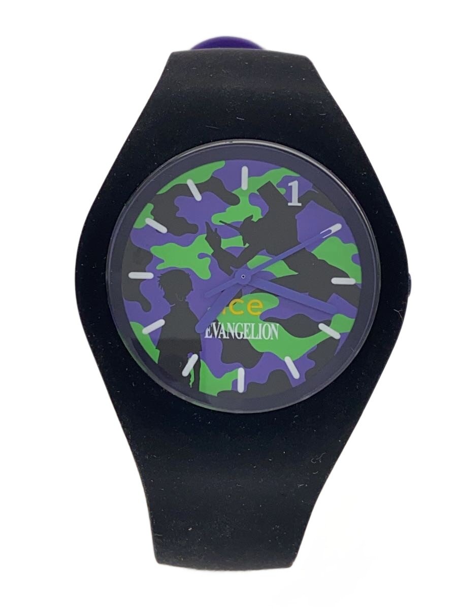 【中古】ice watch◆石英ウオッチ/アナログ/天然ゴム/PUP/BLK/SS【服飾雑貨他】
