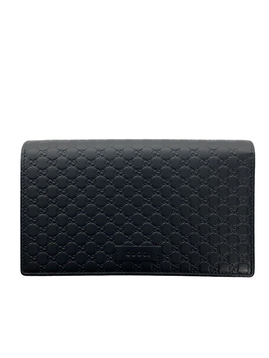 【中古】GUCCI◆二番目御徒面子/なめし革/BLK/総柄/466507【御徒面子】