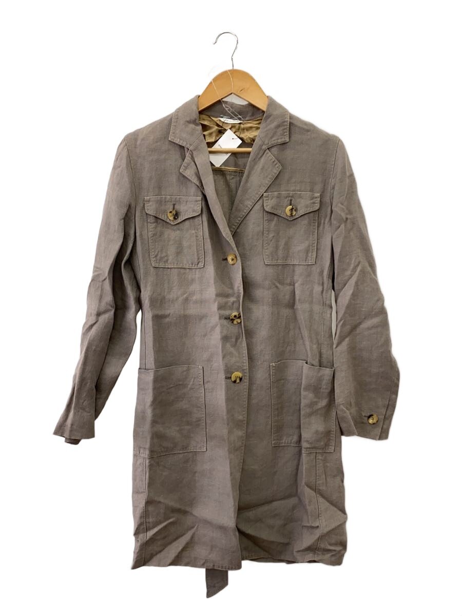 【中古】MAX MARA◆チェスターコート/42/--/GRY/無地/42/201//【レディース御召しもの】