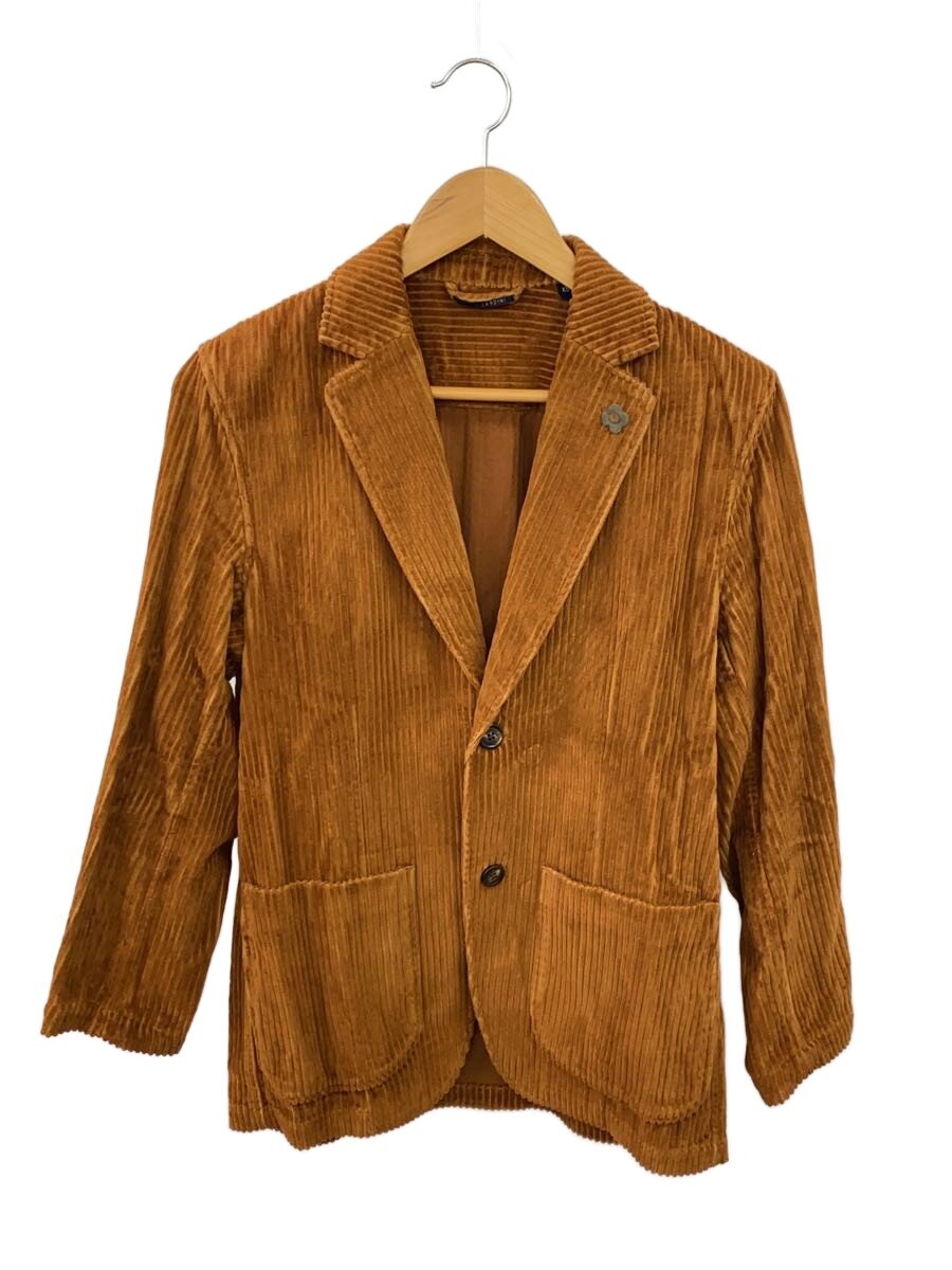 【中古】LARDINI◆テーラードジャケット/XS/綿織物/BRW/無地/jk.1202【メンズウェア】