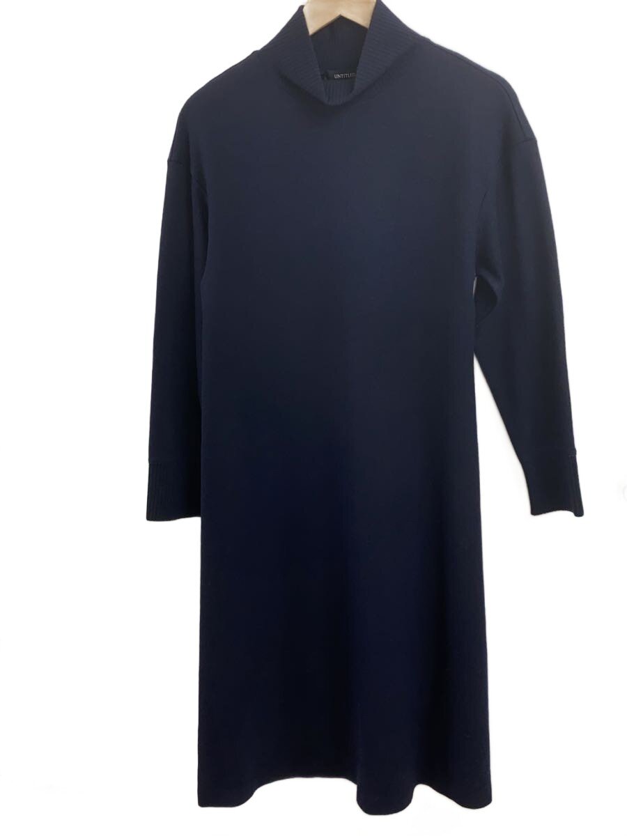【中古】UNTITLED◆長袖衣装/2/羊毛/NVY/無地/bj153-59504jj【レディース御召しもの】