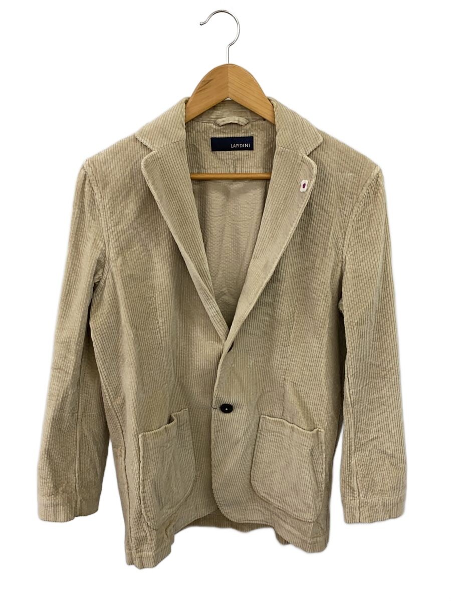 【中古】LARDINI◆テーラードジャケット/XS/コール天/BEG/無地/1036【メンズウェア】
