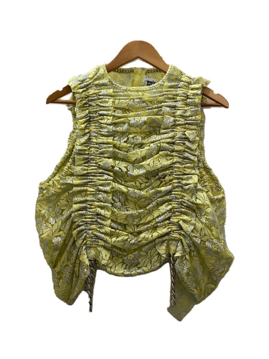 【中古】noir kei ninomiya◆AD2024/チェーン店/ノースリーブトップ/M/人絹/YLW/花柄/3L-V003【レディースお召しもの】