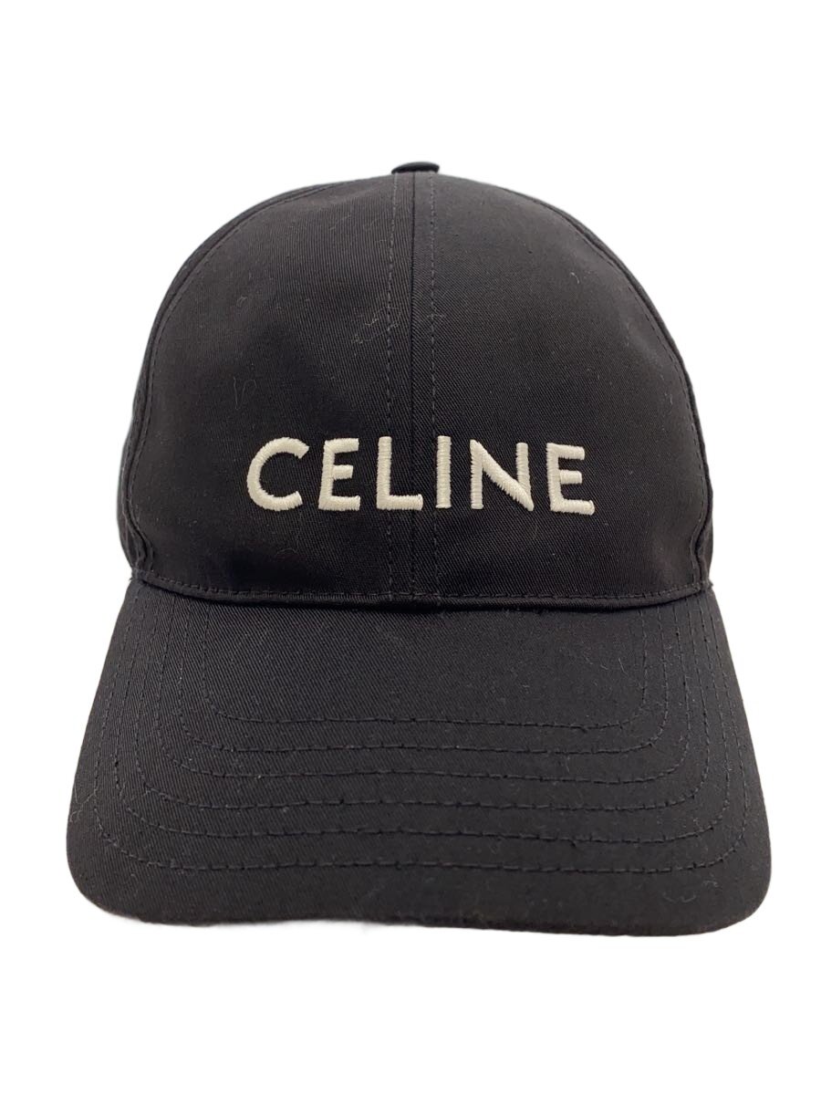 【中古】CELINE◆ロゴタイプ野球旗がしら/旗がしら/L/ポリエステル/BLK/メンズ/2AUS9242N//【服飾雑貨他】