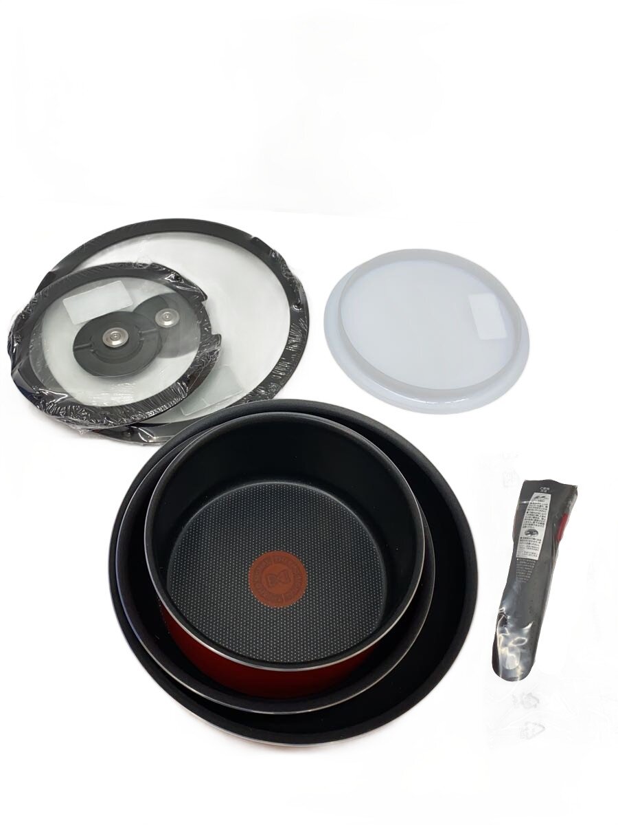 【中古】T-fal◆鍋/7点書き割り/RED/L15190【勝手もと装置】