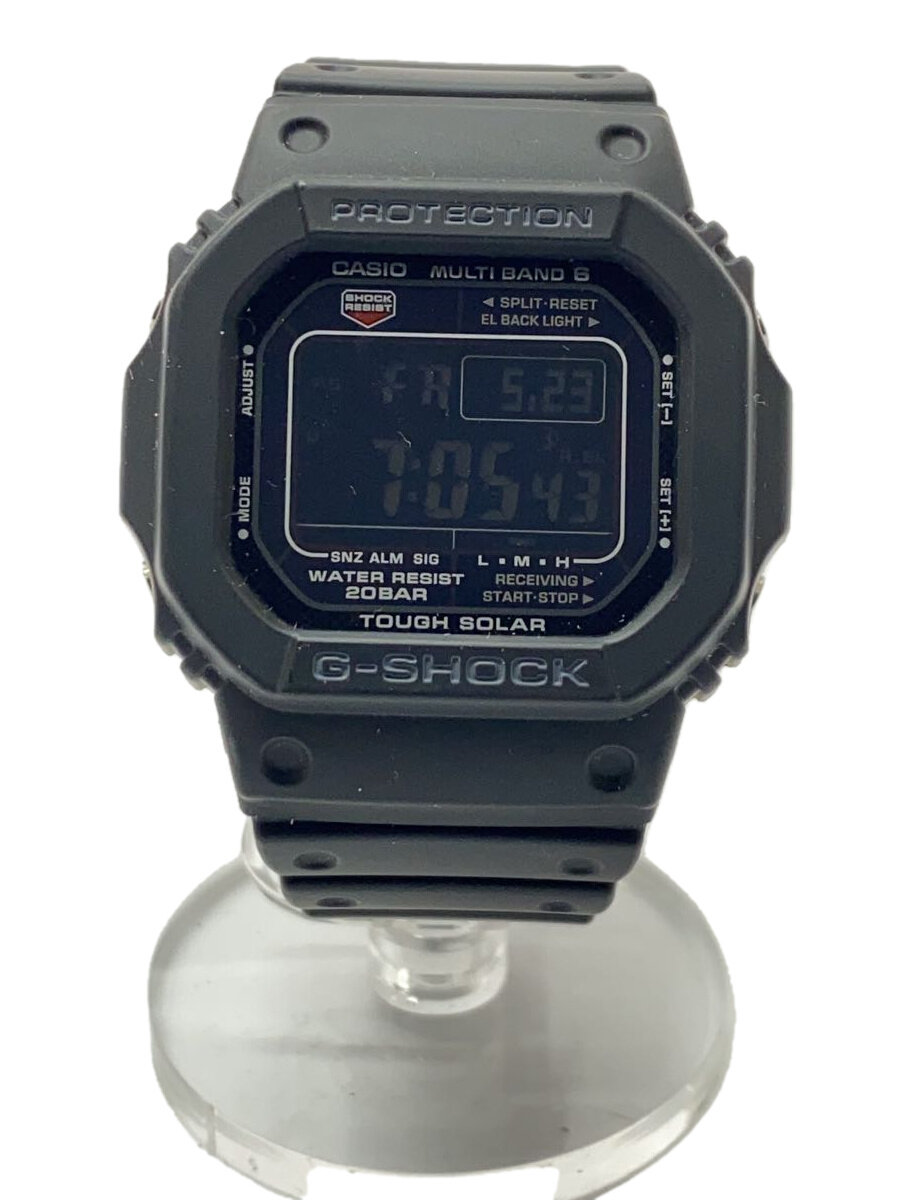 【中古】CASIO◆ソーラーウオッチ_G-SHOCK/デジタル/天然ゴム/BLK/BLK【服飾雑貨他】