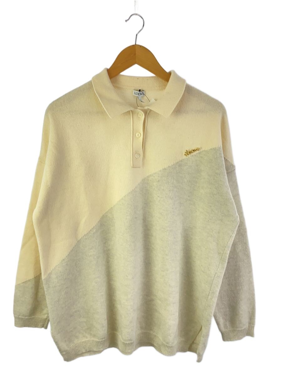【中古】LOEWE◆編み物・プルオーバー(朦々たる)/S/羊毛/CRM/無地/S359Y14KAH//【レディース御召しもの】