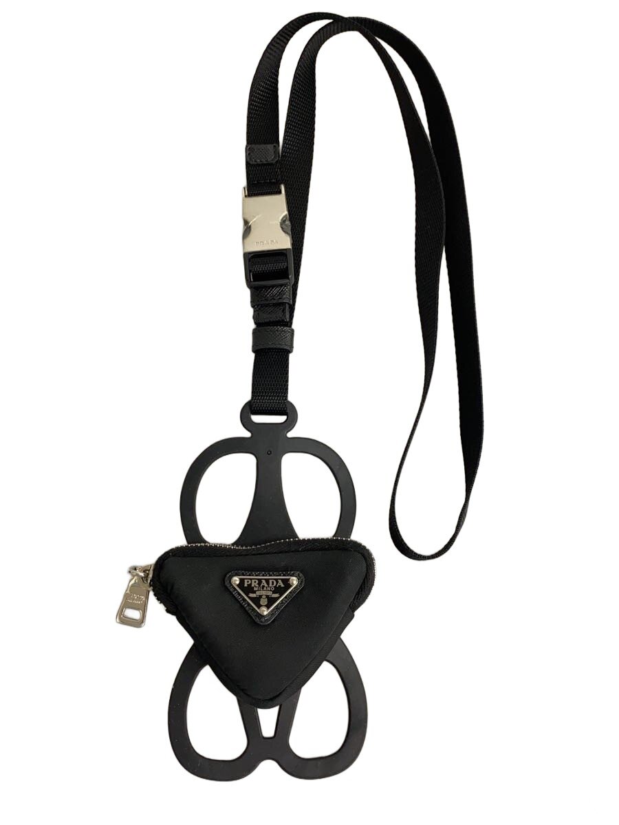 【中古】PRADA◆ショルダーバッグ/ナイロン/BLK/無地/1ZT054【御徒面子】