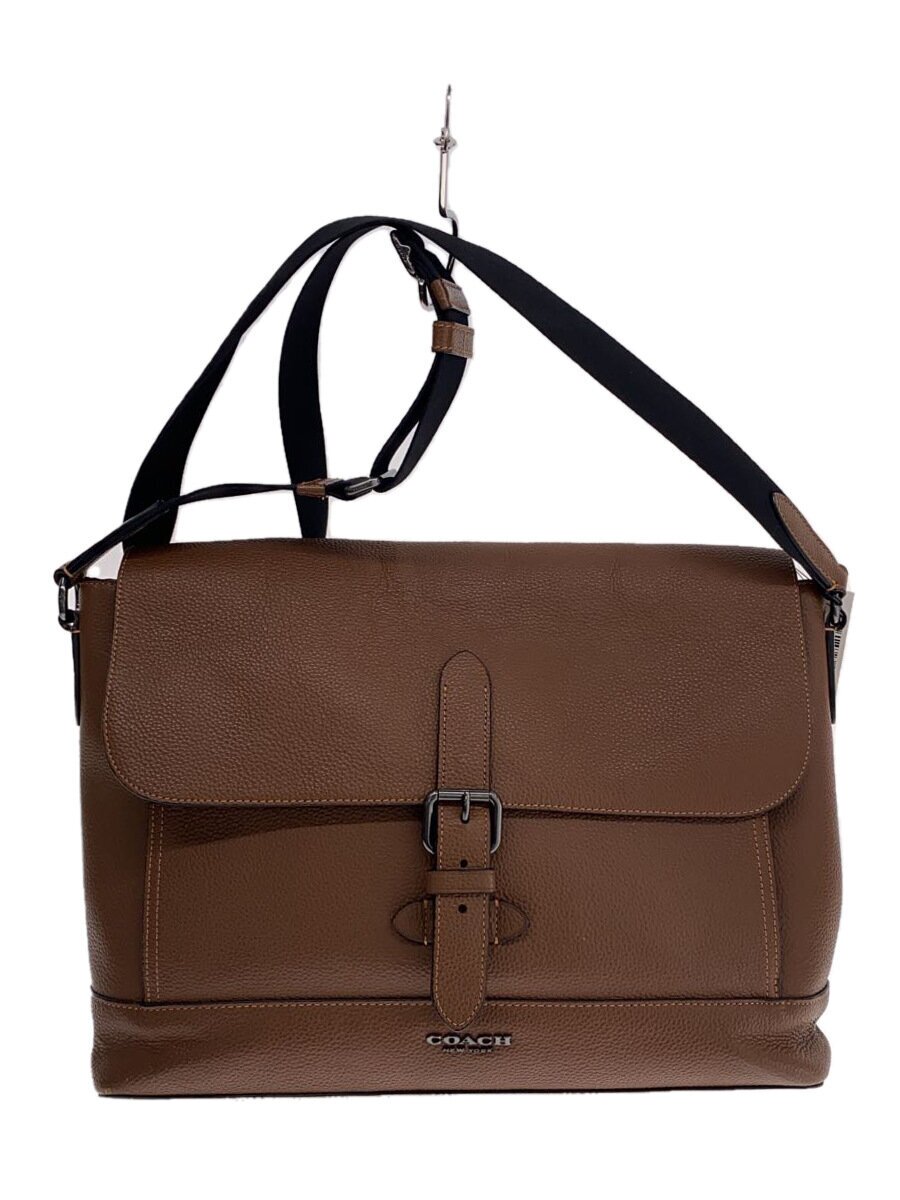 【中古】COACH◆ショルダーバッグ/なめし革/BRW/無地/CB841【御徒面子】