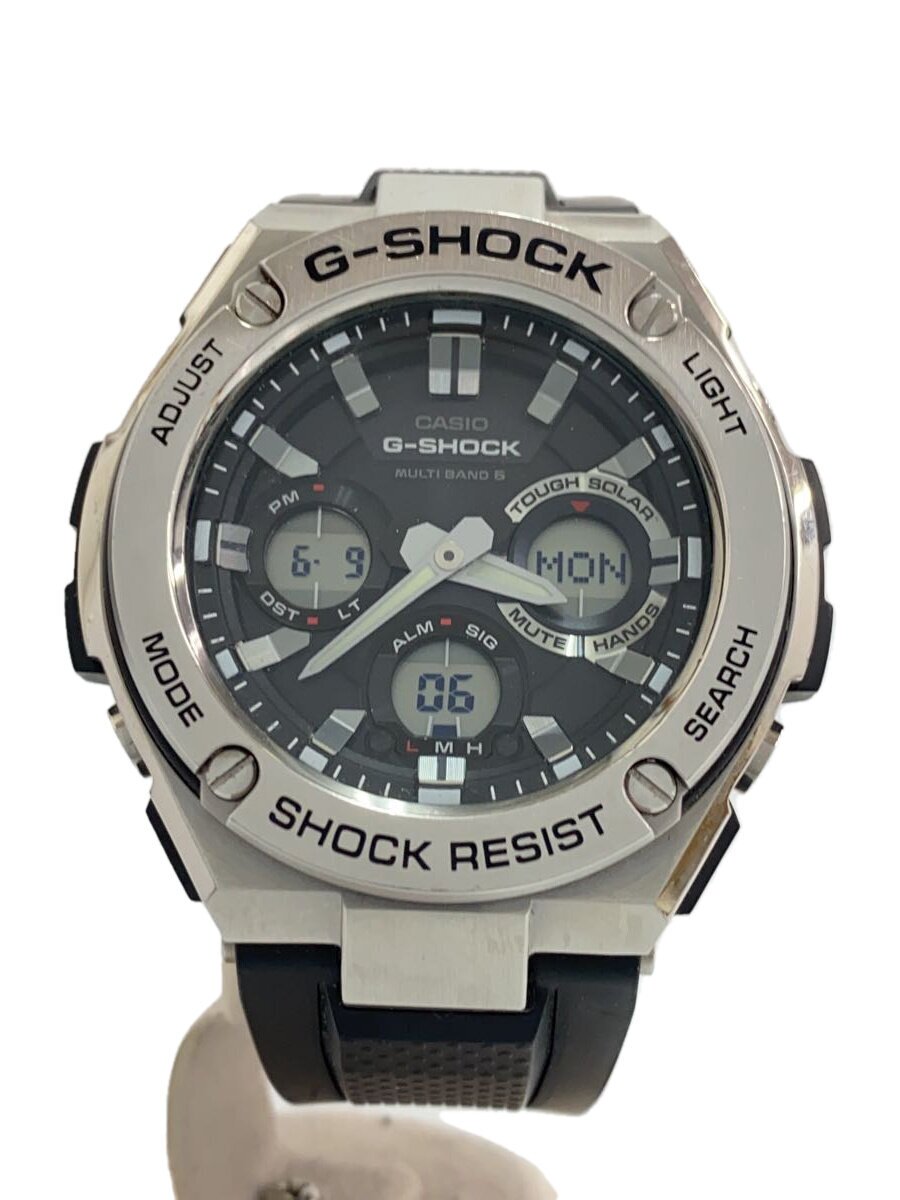 【中古】CASIO◆ソーラーウオッチ・G-SHOCK/デジアナ/しろがね色/GST-W110-1AJF/5444【服飾雑貨他】