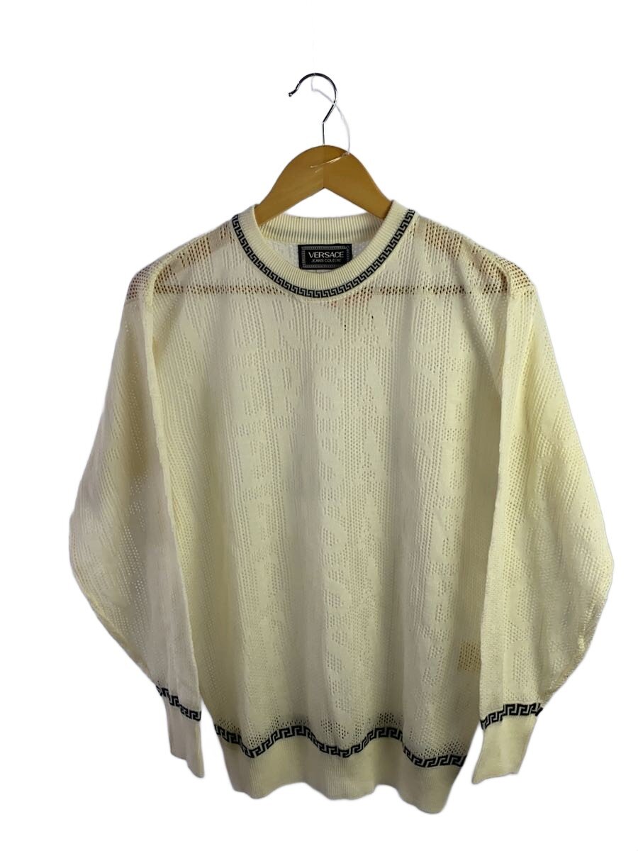 【中古】VERSACE JEANS COUTURE◆L/編み物・ティーシャツ/綿織物/CRM//【メンズウェア】