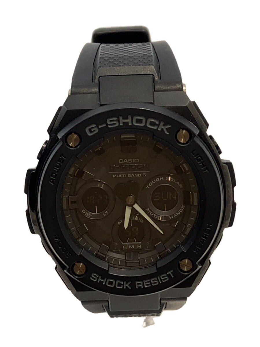 【中古】CASIO◆ソーラーウオッチ・G-SHOCK/デジアナ/天然ゴム/BLK/BLK【服飾雑貨他】