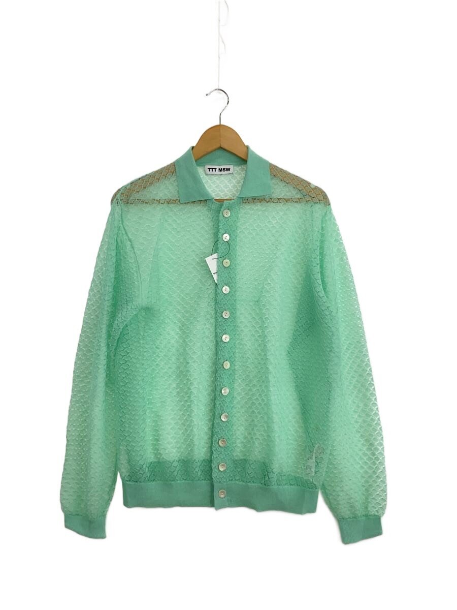 【中古】TTT_MSW◆22SS/See-Through Knit Cardigan/L/人絹/GRN/TTT-2022SS-KT07//【メンズウェア】