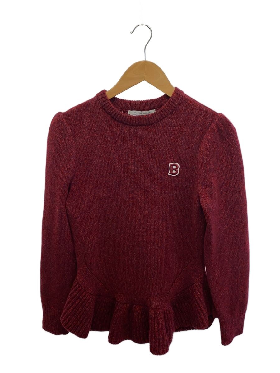 【中古】BORDRES at BALCONY◆編み物・プルオーバー(朦々たる)/38/カシミヤ/RED/BD2221-1B-42【レディース御召しもの】
