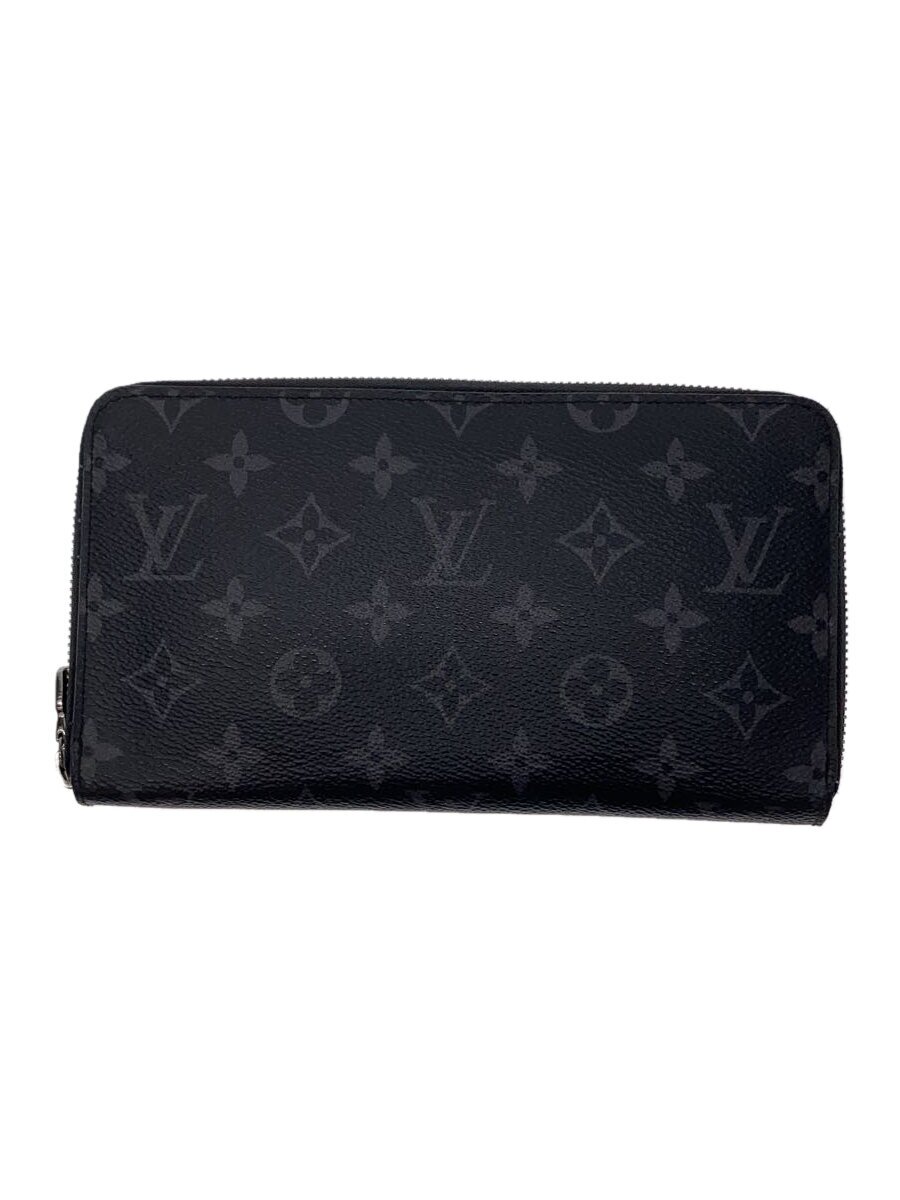 【中古】LOUIS VUITTON◆ジッピー・オーガナイザーNM_モノグラム・エクリプス_BLK/レザー/BLK/総柄/メンズ【服飾雑貨他】