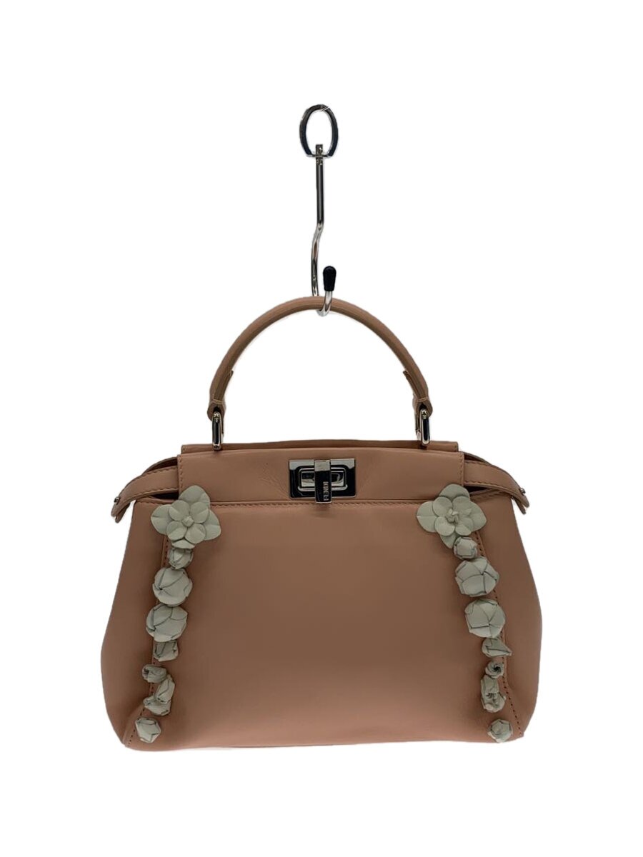 【中古】FENDI◆ハンドバック/なめし革/BEG/8BN244【御徒面子】
