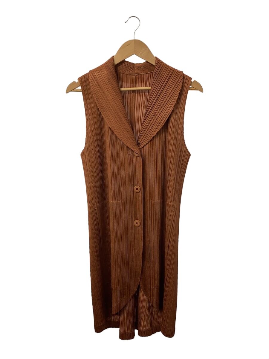 【中古】PLEATS PLEASE ISSEY MIYAKE◆ロングベスト/4/ポリエステル/CML/PP91-JE523【レディースウェア】|2nd STREET 店
