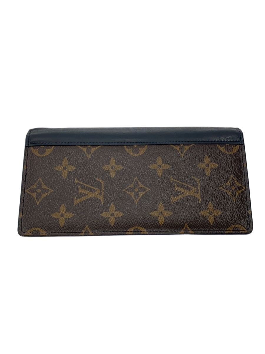 【中古】LOUIS VUITTON◆ポルト・フォイユ・ブラザ_モノグラム・マカサー/なめし革/BRW/モノグラム/メンズ//【服飾雑貨他】