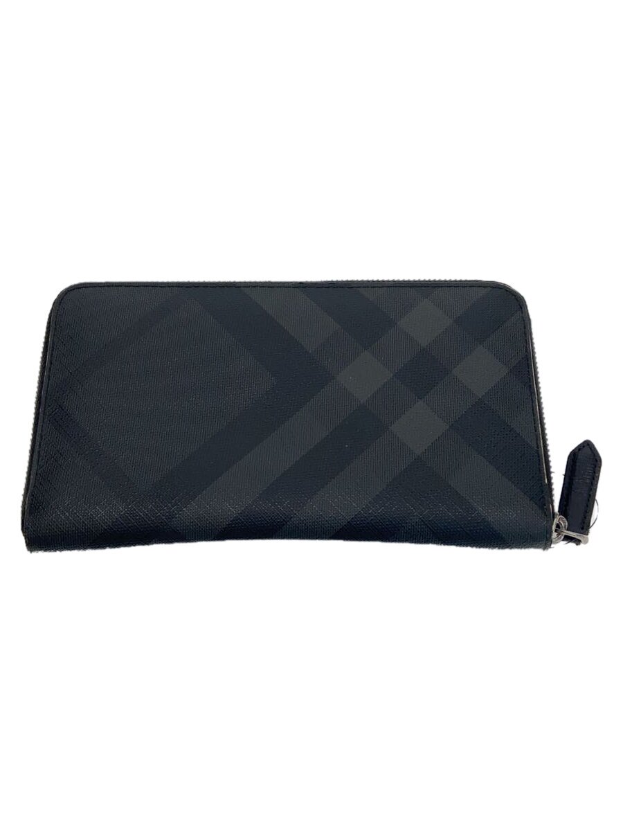 【中古】BURBERRY◆長紙入れ/なめし革/BLK/照合のしるし/メンズ【服飾雑貨他】