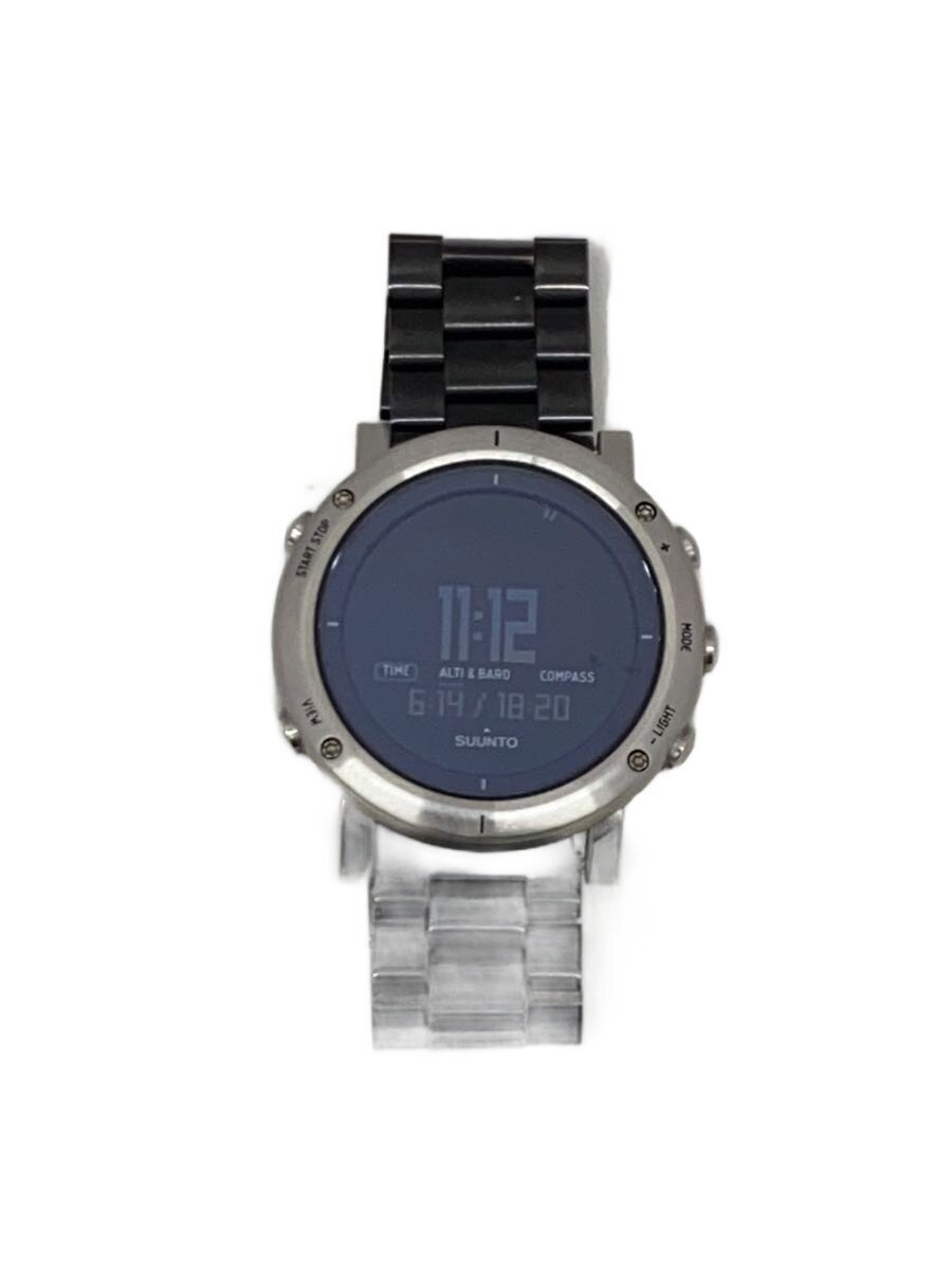 【中古】SUUNTO◆CORE BRUSHED STEEL/石英ウオッチ/デジタル/WHT/BLK【服飾雑貨他】