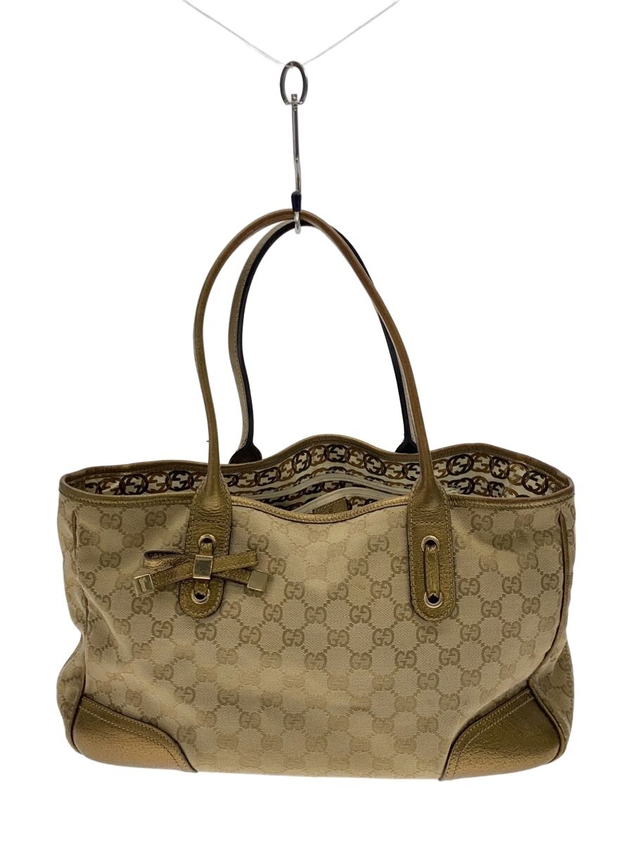 【中古】GUCCI◆プリンシー/トートバッグ/帆布/GLD/総柄/163805【御徒面子】