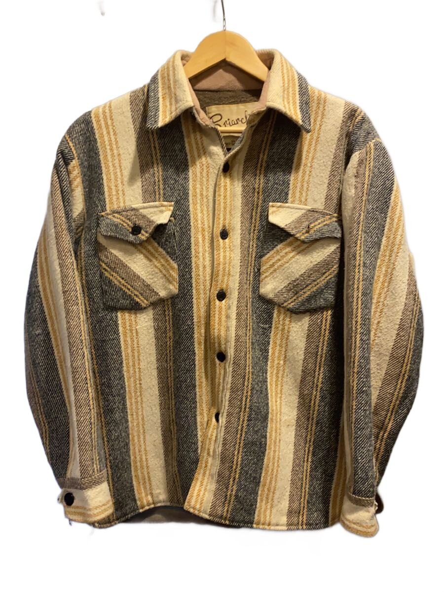 【中古】Vintage/60s～70s/Briarcliff/CPOシャツジャケット/ウール/ベージュ/ストライプ【メンズウェア】｜2ｎｄ STREET 店