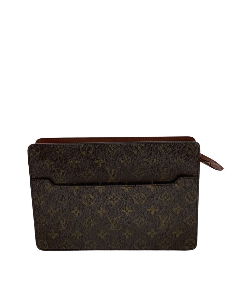 【中古】LOUIS VUITTON◆ポシェット・オム_モノグラム・帆布/PVC/BRW//【御徒面子】
