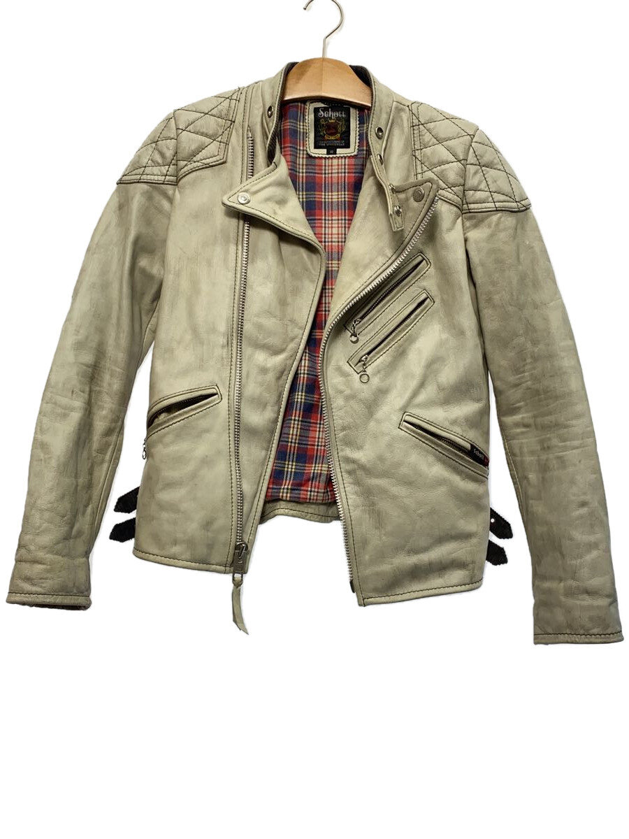 【中古】Schott◆シングルライダースジャケット/XS/牛革/WHT/3181013//【メンズウェア】|2nd STREET 店