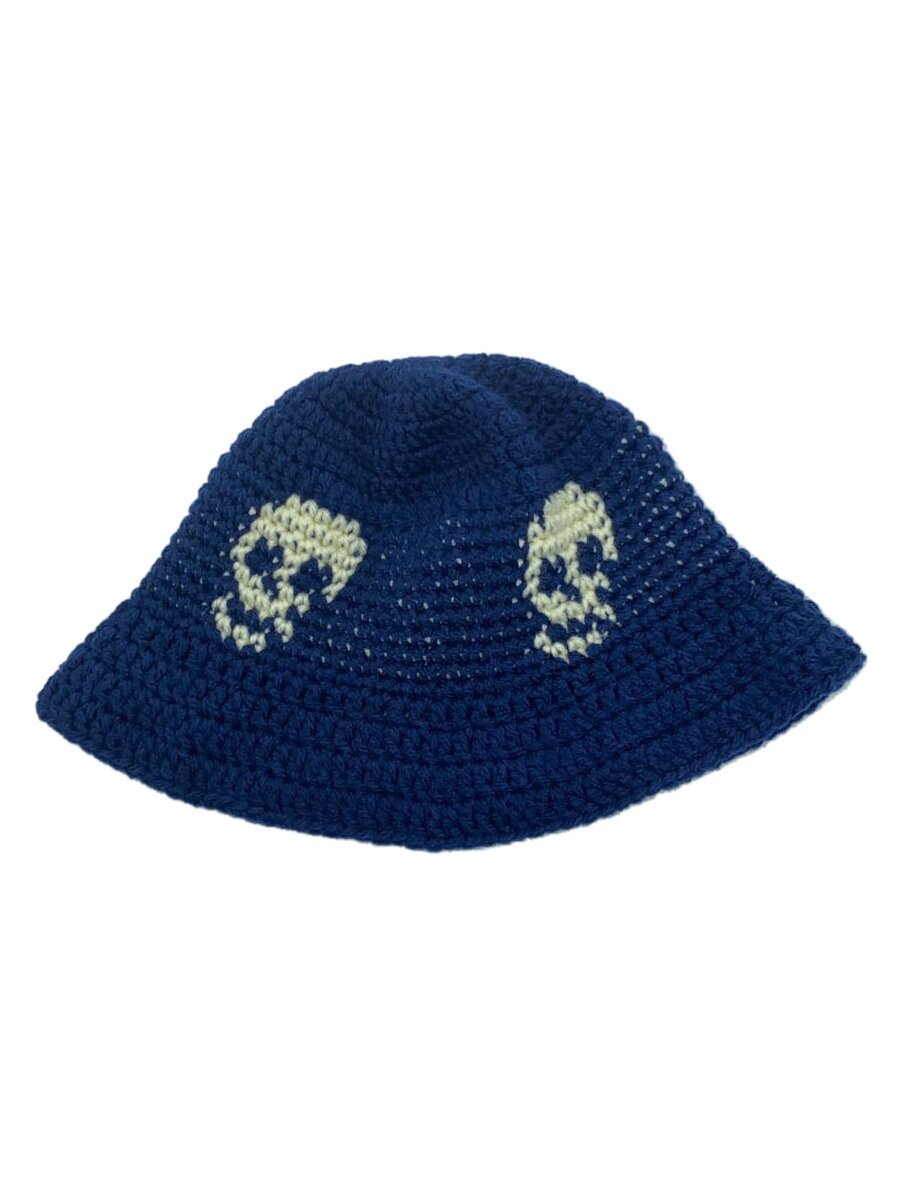 【中古】Y.A.R.N. SKULL HANDMADE KNIT HAT/井戸釣瓶かぶり笠/--/BLU/総柄/メンズ//【服飾雑貨他】