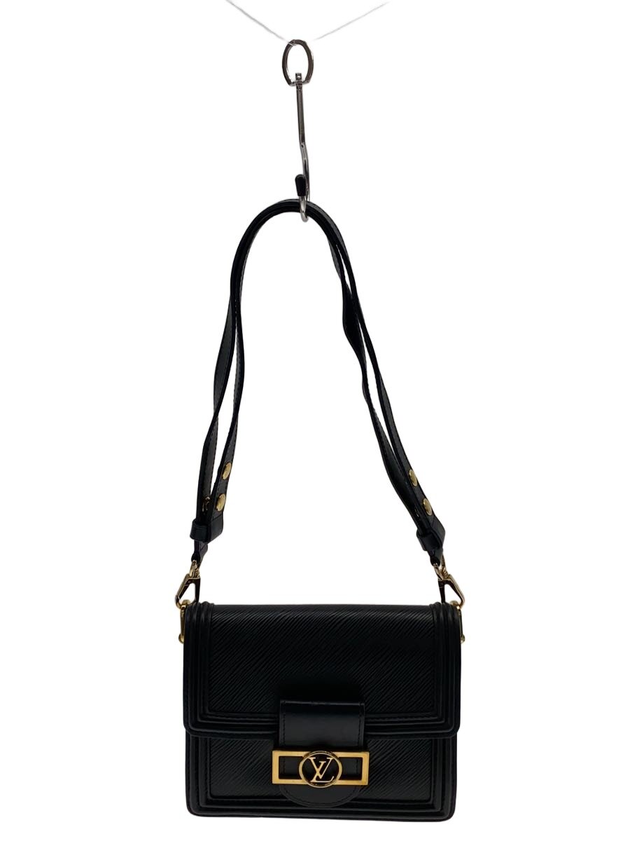 【中古】LOUIS VUITTON◆ドーフィーヌNV MM_エピ/ショルダーバッグ/なめし革/BLK/無地【御徒面子】