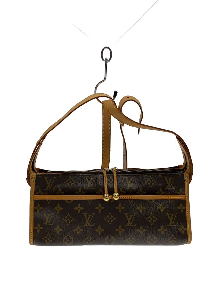 【中古】LOUIS VUITTON◆ポパンクール・ロン/ショルダーバッグ/M40008/モノグラム・帆布/PVC/BRW/LV【御徒面子】